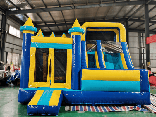 Classic Colorful Inflatable Bounce Castle | Kids Jumping House with Slide | Birthday Party Essential - Jinshun Amusement Equipment