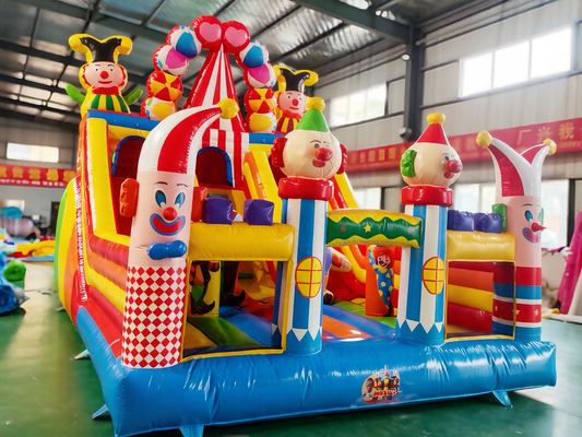 Commercial Carnival Bounce House with Clown Faces | Durable Event & Rental Attraction - Jinshun Amusement Equipment