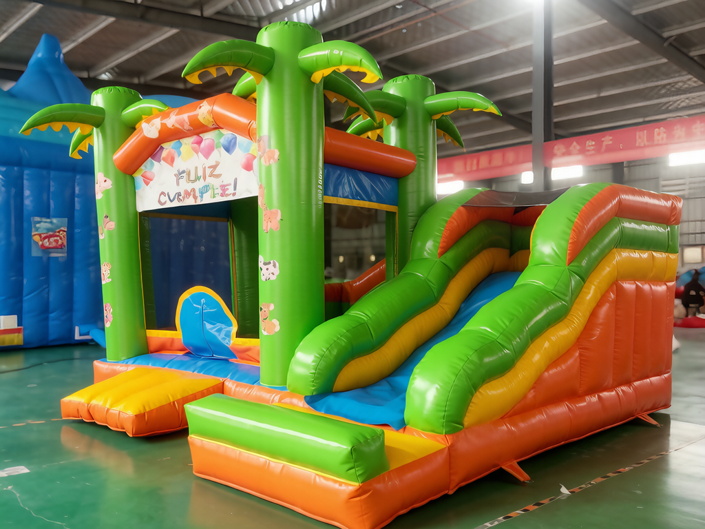 Commercial - Grade Inflatable Play Center | Colorful Jungle Design for Safe Outdoor Parties - Jinshun Amusement Equipment