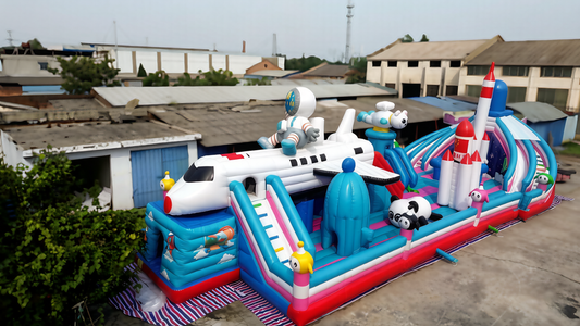 Custom Space Shuttle Inflatable Playground - Astronaut, Rocket & Slide Combo - Jinshun Amusement Equipment