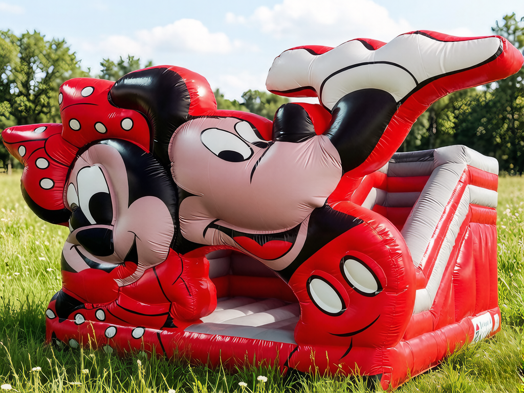 Mickey & Minnie Mouse Themed Bounce House with Inflatable Slide | Character Bouncer for Parties - Jinshun Amusement Equipment
