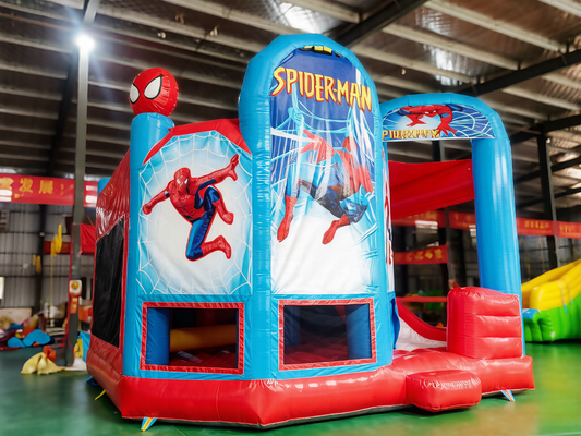 Vibrant Spider - Man Themed Bounce Castle | Bold Red & Blue Design for Parties - Jinshun Amusement Equipment