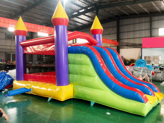 Vibrant Triple - Tower Inflatable Castle with Double Slide | Factory - Direct Wholesale - Jinshun Amusement Equipment
