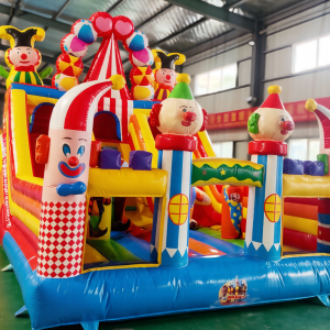 Commercial Carnival Bounce House with Clown Faces | Durable Event & Rental Attraction
