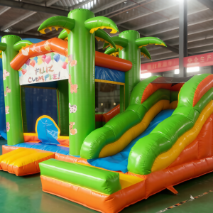 Commercial-Grade Inflatable Play Center | Colorful Jungle Design for Safe Outdoor Parties