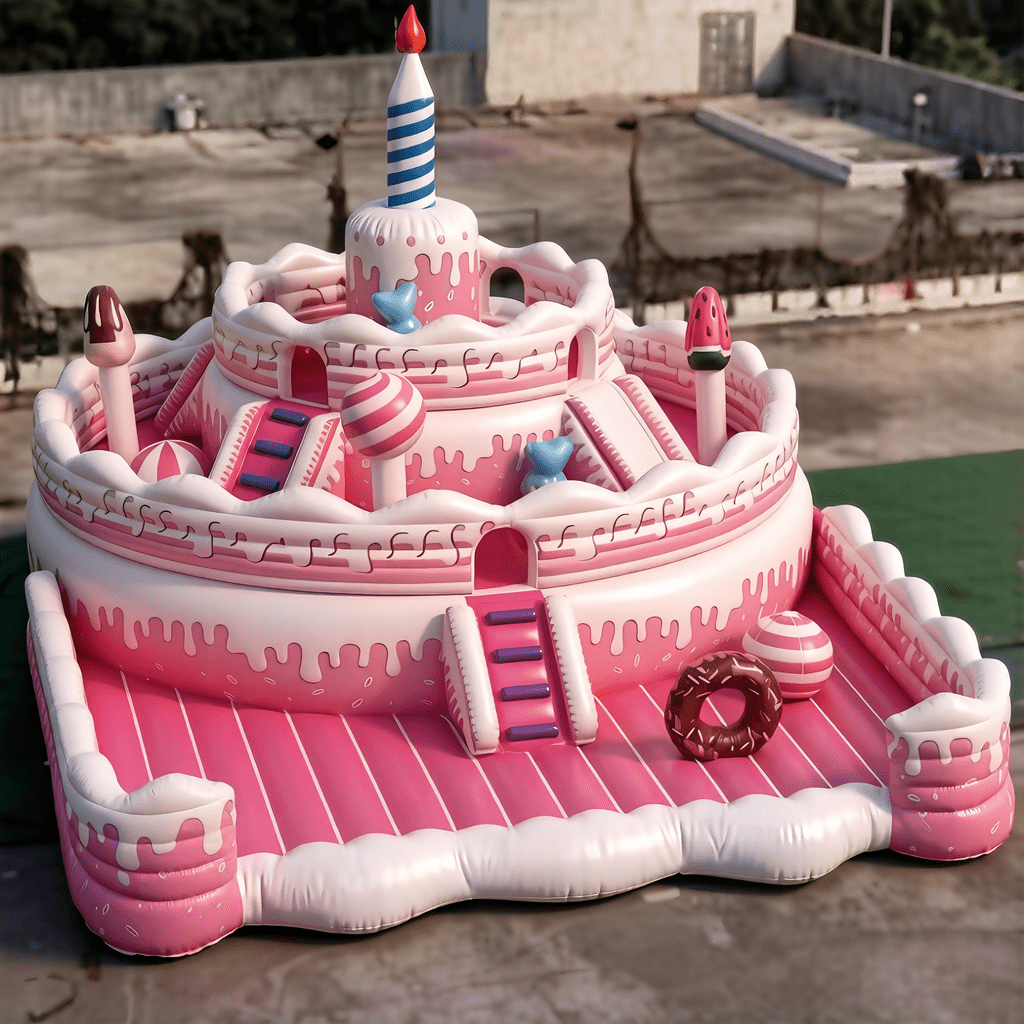 Custom Giant Inflatable Birthday Cake - Pink Princ