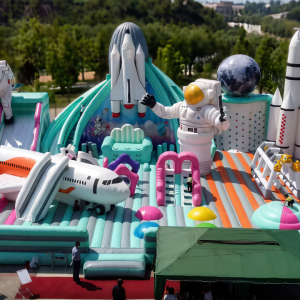 Custom Immersive Space Explorer Playground - Complete Inflatable Set for Outdoor Fun