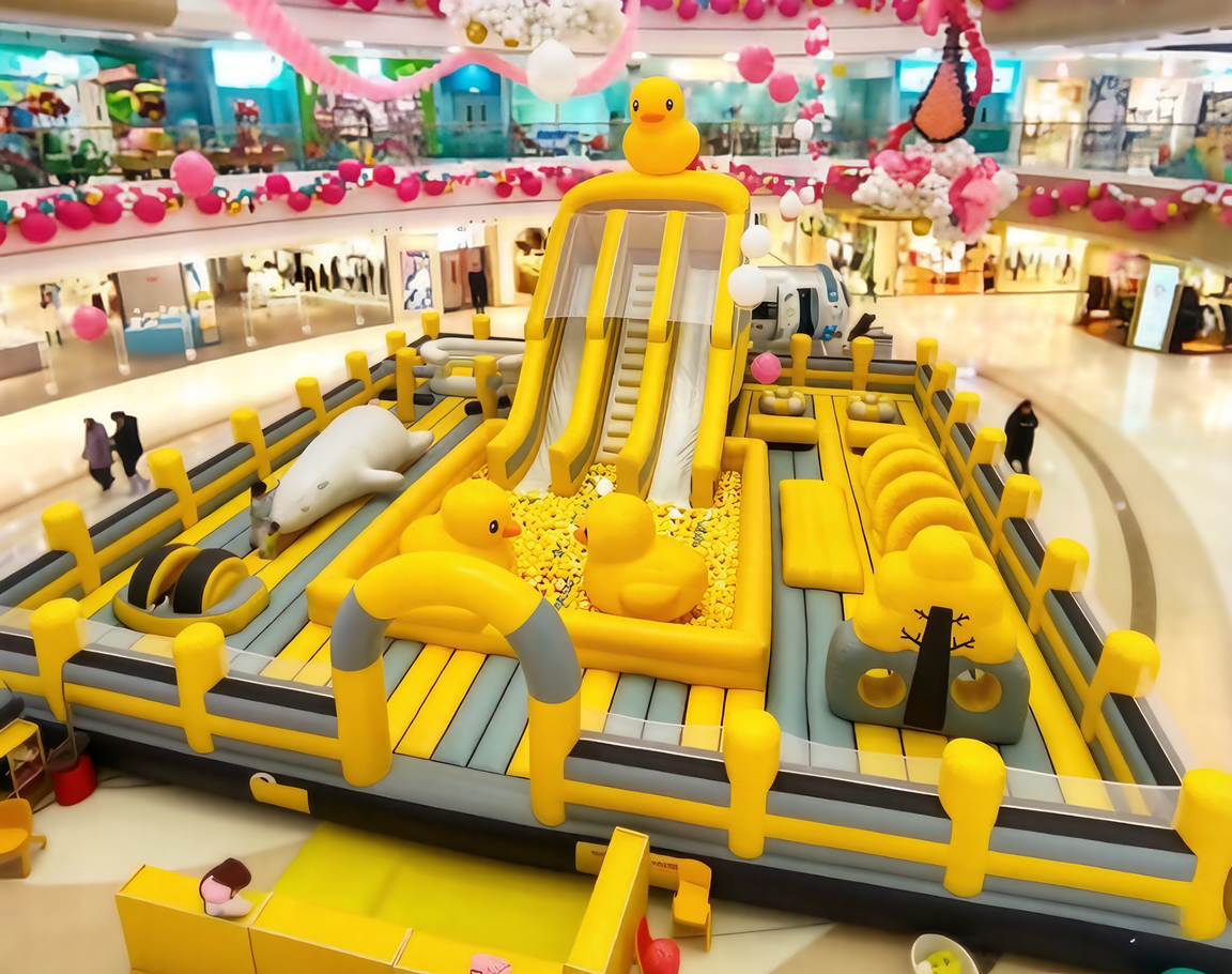 Vibrant Mall Inflatable Castle with Slide & Ball P