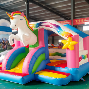 Wholesale Unicorn Bounce House with Slide | Rainbow Inflatable Play Center for Kids Parties & Rental Business