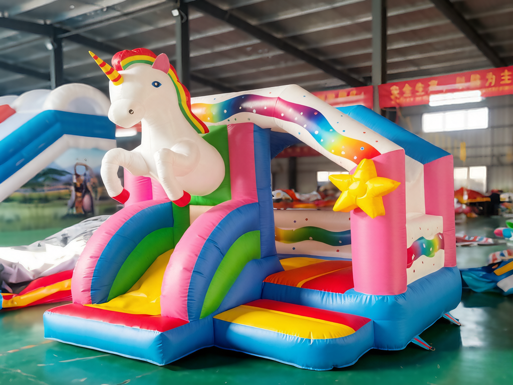Wholesale Unicorn Bounce House with Slide | Rainbo